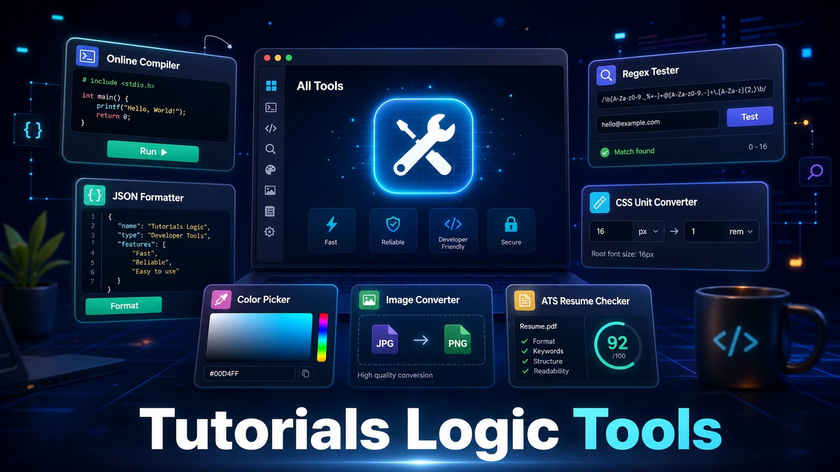 Free Developer Tools - Online Compiler, JSON, Regex, CSS & AI Coding