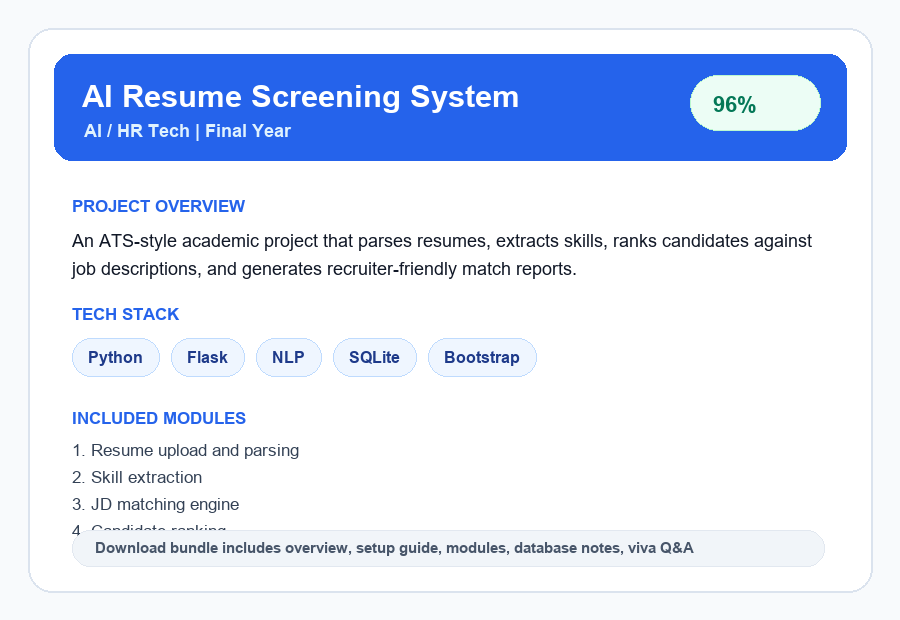 Interface preview for AI Resume Screening System